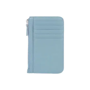 Balenciaga ESSENTIAL Cow Leather Card Clip Zero Wallet Regular Women's Blue