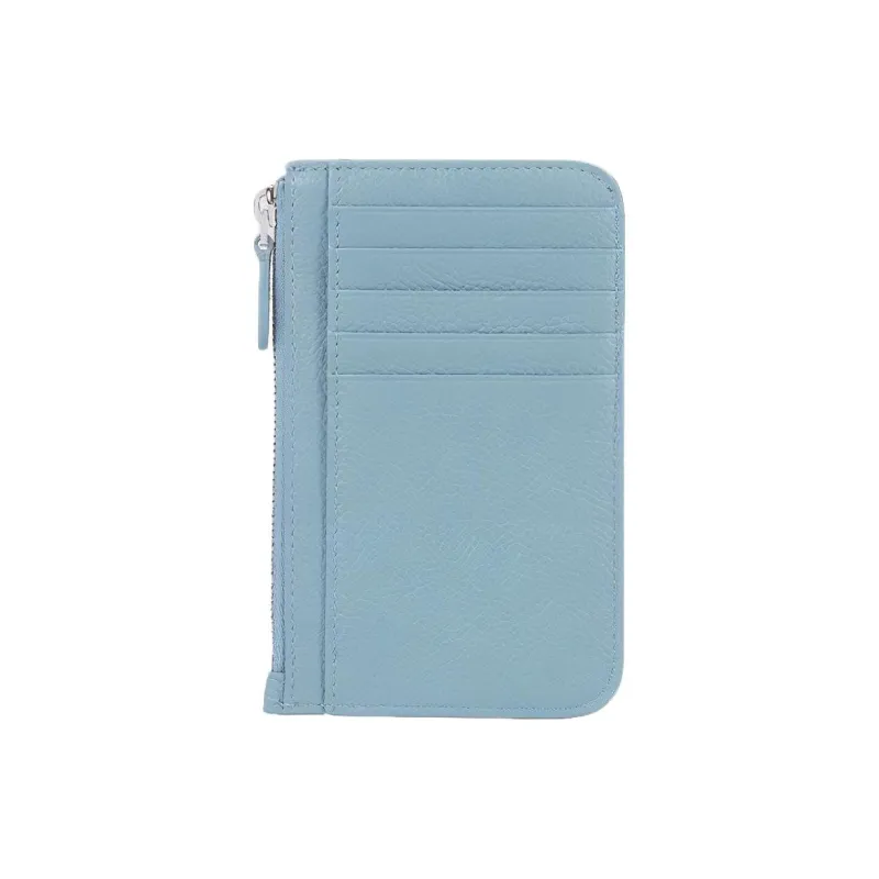 Balenciaga ESSENTIAL Cow Leather Card Clip Zero Wallet Regular Women's Blue-0