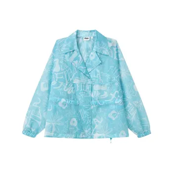 FILA Jackets Women's Green White Floral Pattern
