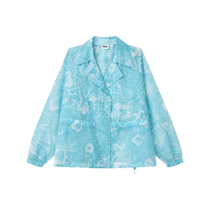 FILA Jackets Women's Green White Floral Pattern-0