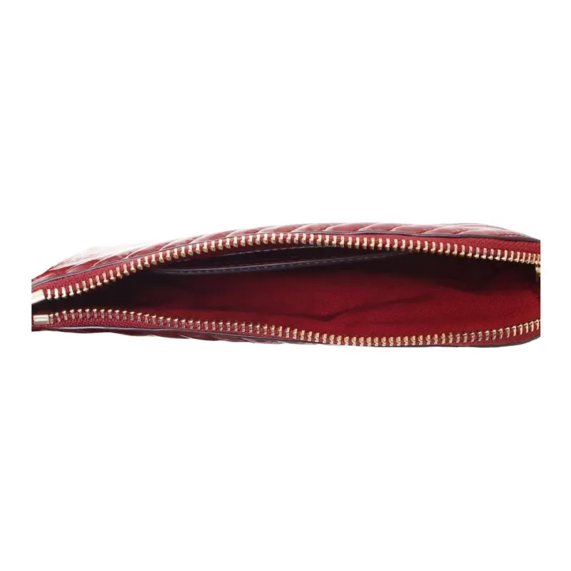 TORY BURCH Miller Patent Leather Pina Leather Trim Wrist Bag Card Holder Wallet Women's Red-3