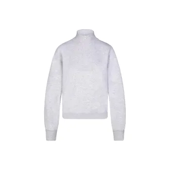 SKIMS COTTON FLEECE CLASSIC QUARTER ZIP PULLOVER Sweatshirt Women's Light Heather Grey