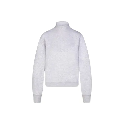 SKIMS COTTON FLEECE CLASSIC QUARTER ZIP PULLOVER Sweatshirt Women's Light Heather Grey