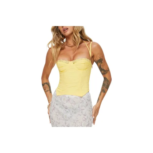 PRINCESS POLLY LUVAN LACE CORSET TOP Camisole Women's YELLOW/Yellow