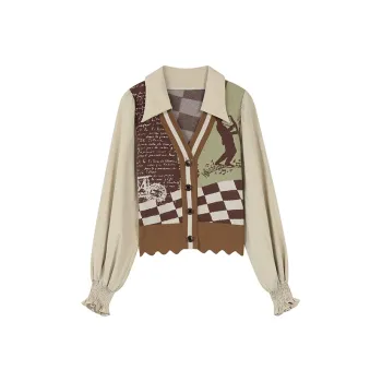 ELF SACK Knitwear Women's Vintage Coffee Green