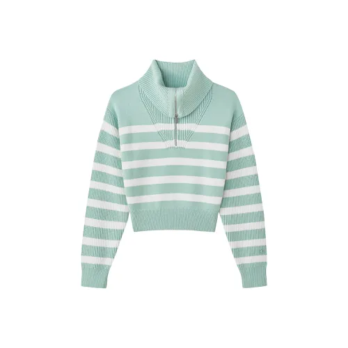 Skechers Yazhuan Series Knitwear Women's Coconut Juice White Thousand Grass Green Stripes