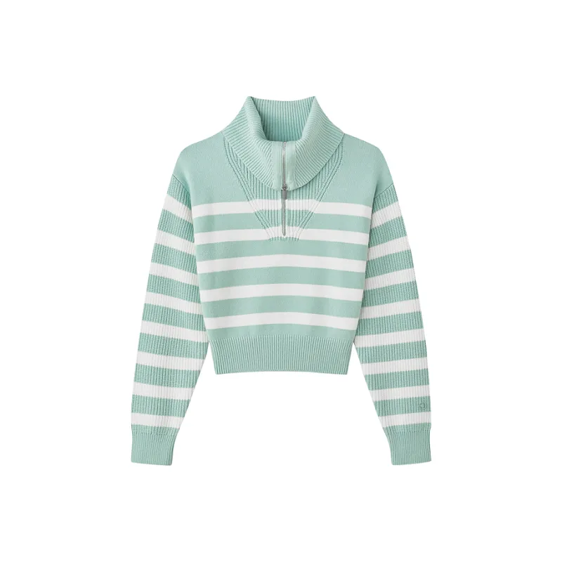 Skechers Yazhuan Series Knitwear Women's Coconut Juice White Thousand Grass Green Stripes-0