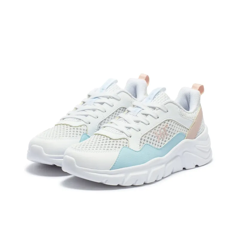 361° Waterproof Lightweight Rebound Low Top Casual Shoes Women's 361 Degrees White Fresh Pink-3