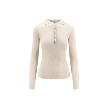 PINKO Lightweight Long Sleeved Ribbed Distressed Top