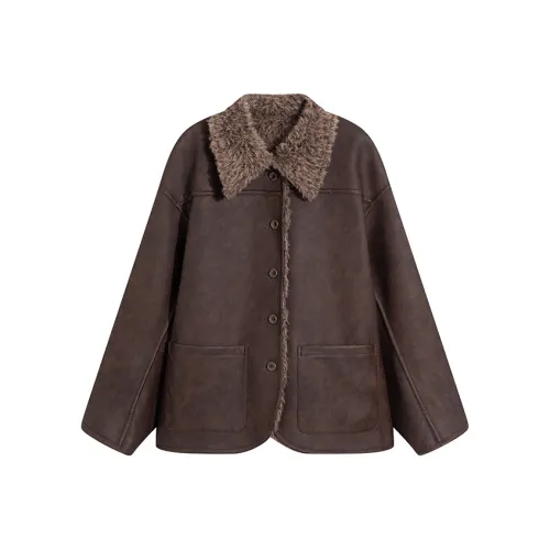 Ouyang Jackets Coats Women's Pine Tea Coffee