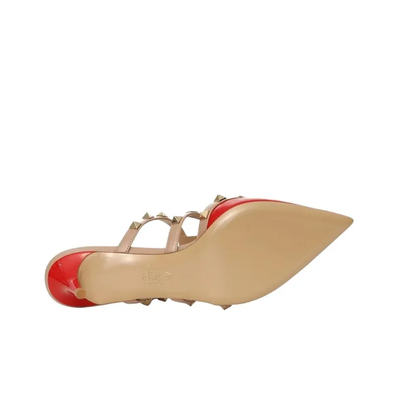 Valentino Closed Toe Slippers Women's Red-5