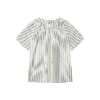 UNIQLO Shirt Women's Yarn Dyed Woven Jacquard Stripes