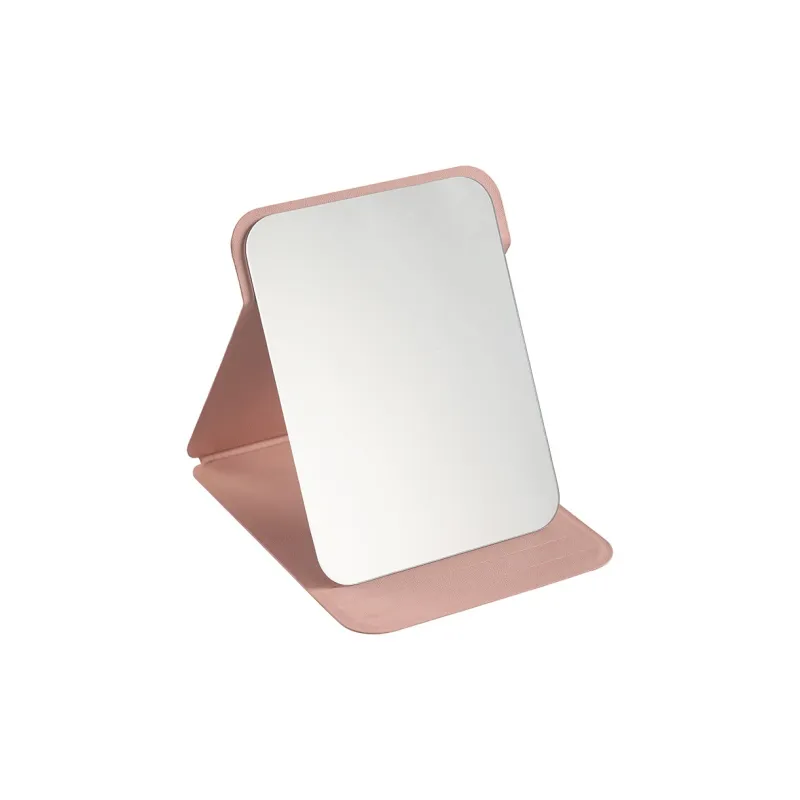 Love Of Wormwood Minimalist Style Large PU Leather Folding Tabletop Single Sided Mirror Refillable Makeup Mirror-12
