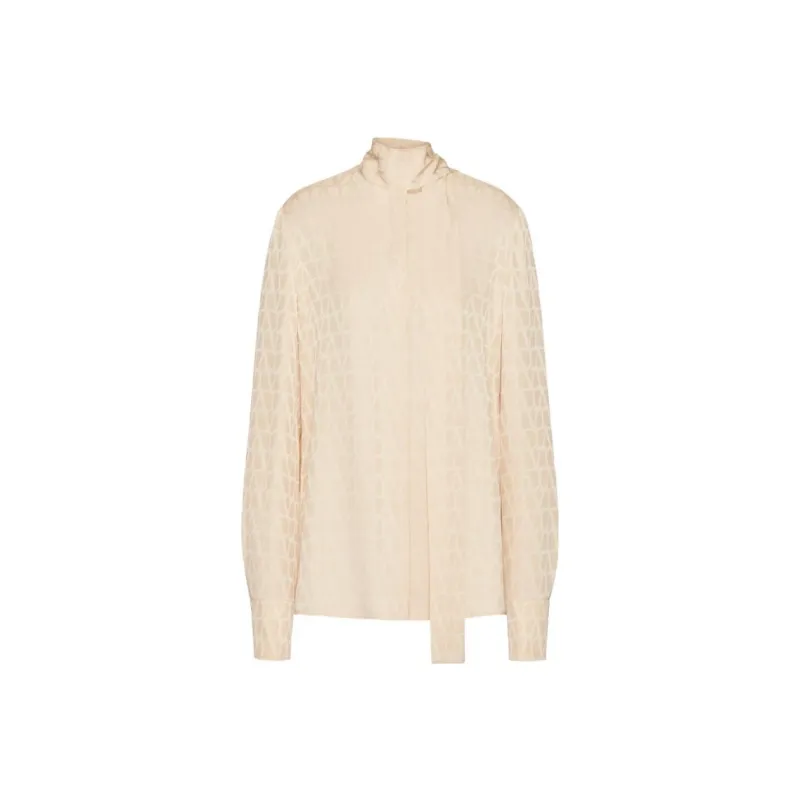 Valentino Toile Iconographe Jacquard Long-Sleeved Blouse-0