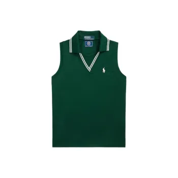 Polo Ralph Lauren Wimbledon Tennis Open Collection SS24 Polo Shirt Women's Moss Agate