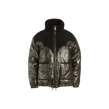 GUESS Loise Leather Puffer Jacket Jackets Coats Women's Black