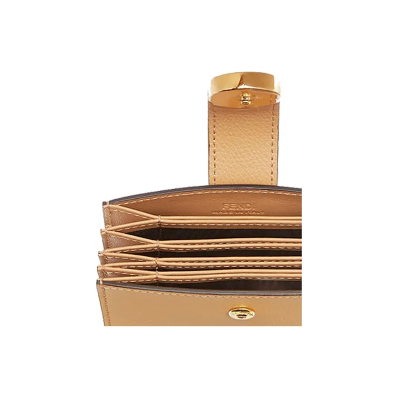 FENDI F Is Fendi Calfskin Angle Support Card Holder Women's Orange-4