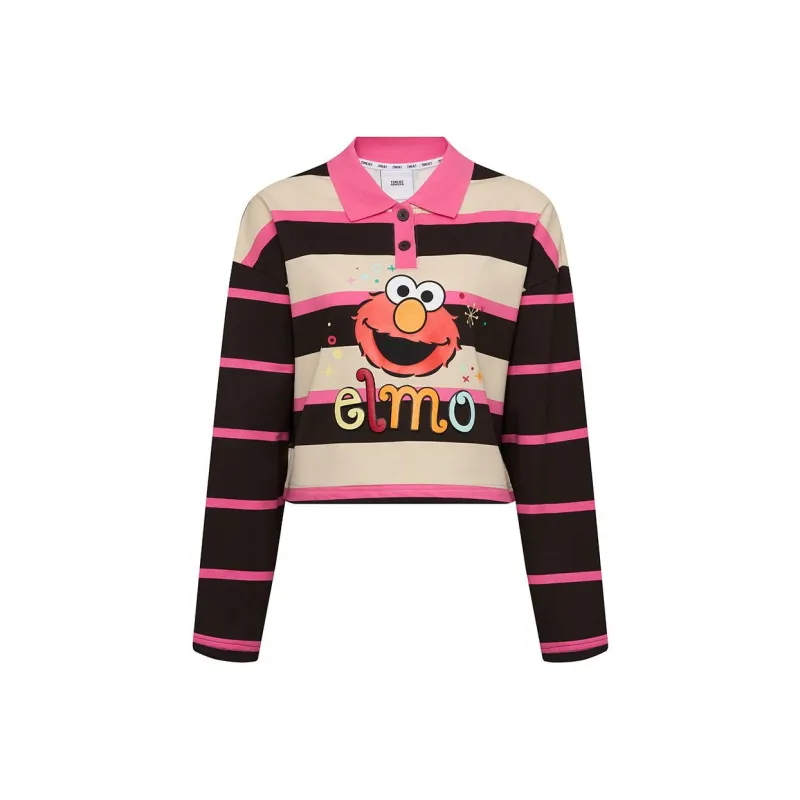 TSMLXLT Polo Shirt Women's Pink Stripes-0