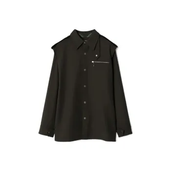 Burberry Wool Gabardine Shirt 'Black'