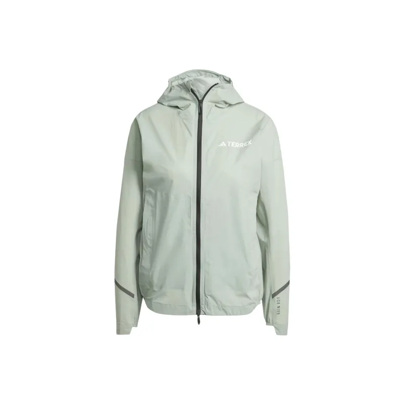 Adidas Terrex Xperior 2.5l Light Rain.Rdy Jacket Jackets Coats Women's Silver Green-0