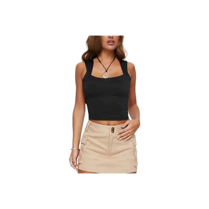 PRINCESS POLLY IMELDA TOP Camisole Women's BLACK/Black-0