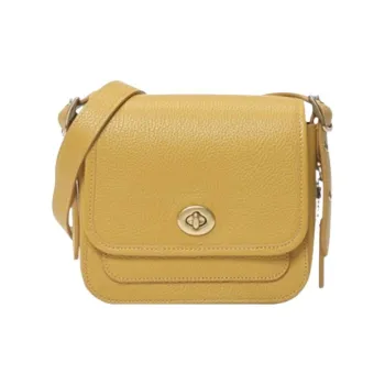 COACH Rambler Cow Leather Shoulder Bag Crossbody Bag Small Size Women's Ginger Yellow