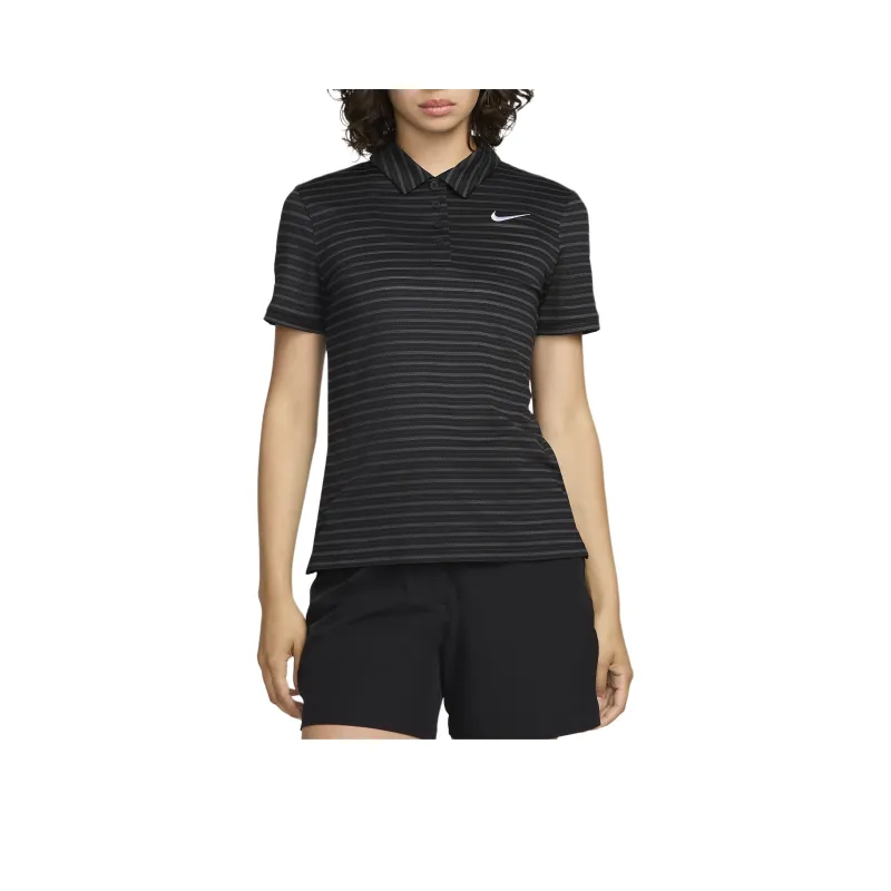 Nike Victory Women's Dri FIT Short Sleeve Striped Golf Polo-0