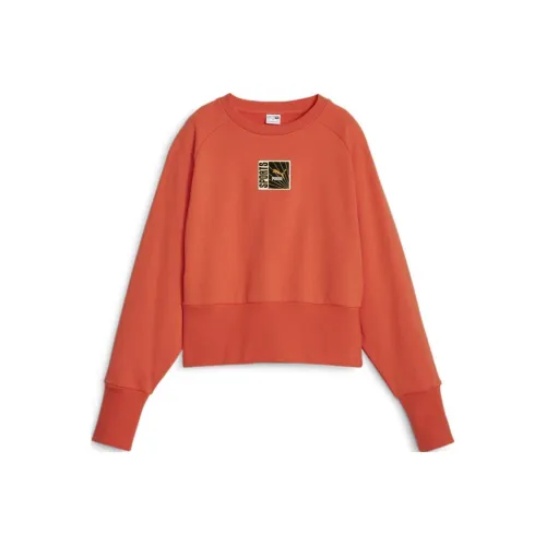 PUMA CLASSICS FORWARD HISTORY Crew TR Sweatshirt Women's Orange