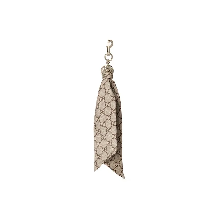 GUCCI Metal, Silk, Silk Keychains Women's Beige-0