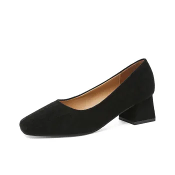 Alxnan Chunky Heel High Heels Women's Black