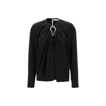 Lanvin Eyelet Detailed Draped Top