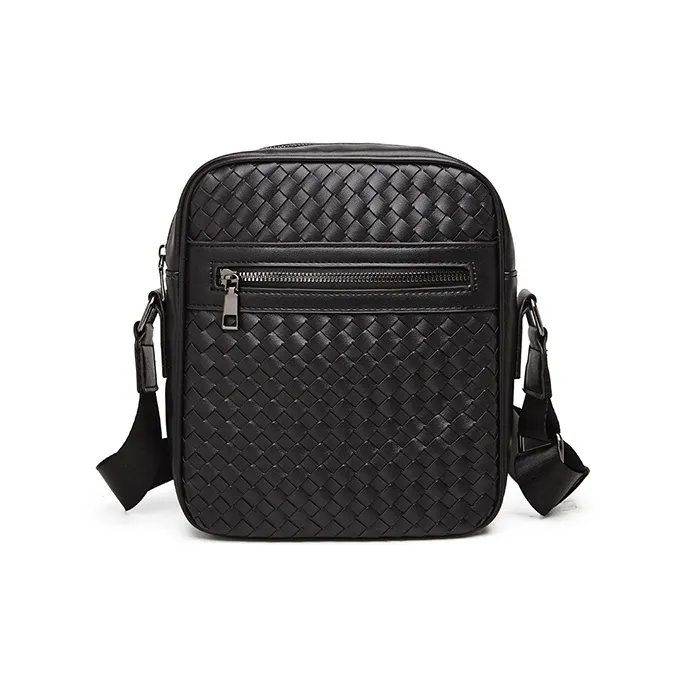 Old Man's Head Synthetic Leather Shoulder Bag, Crossbody Bag Men's Black-1