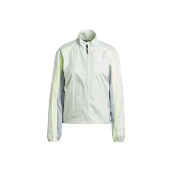 Adidas Own The Run Colorblock Jacket Stand Collar Jackets Women's Linen Green