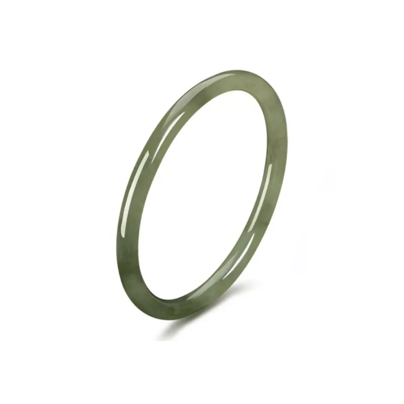 Beth Jewelry Hetian Jade Bangles Pale Greenish White Jade Women's-10