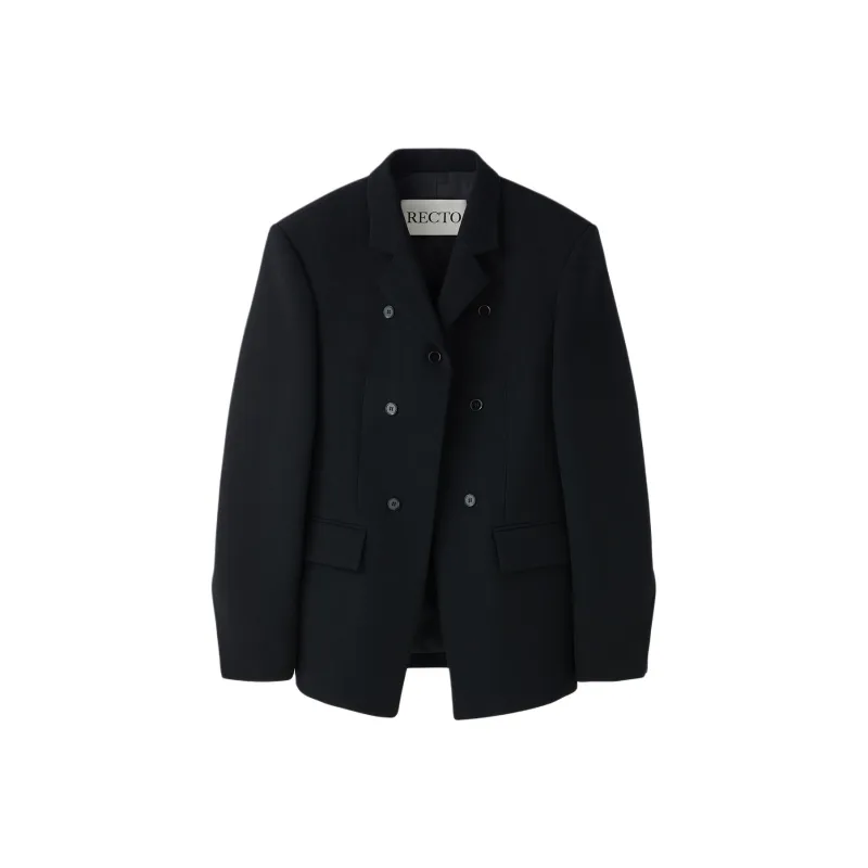 RECTO FW24 TWIST TWILL WOOL TAILORED JACKET Jackets Coats Women's Black-0