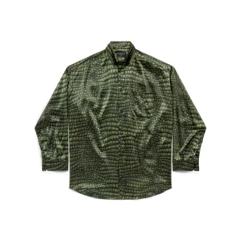 Balenciaga Long Sleeve Cocoon Shirt 'Green'