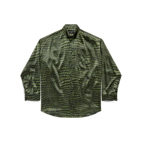 Balenciaga Long Sleeve Cocoon Shirt 'Green'
