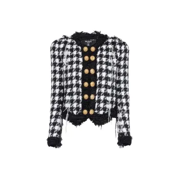 BALMAIN FW22 Jackets Coats Women's Black White