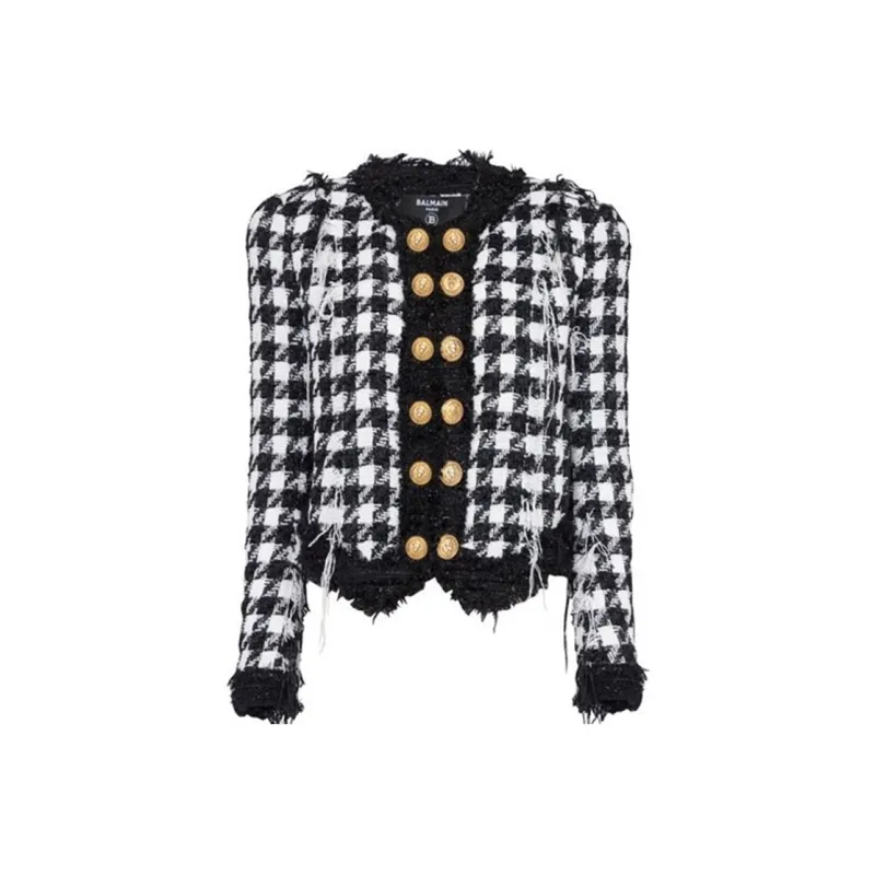 BALMAIN FW22 Jackets Coats Women's Black White-0