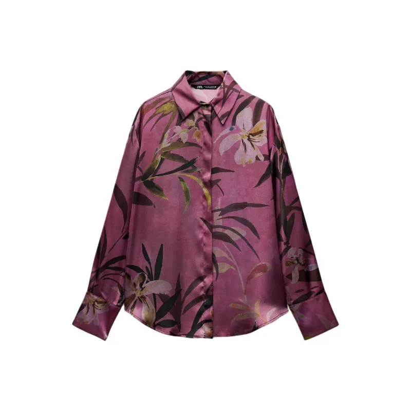 ZARA Shirt Women's Pink/lilac Purple-0