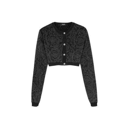 VERSACE Barocco Button-Up Cropped Cardigan