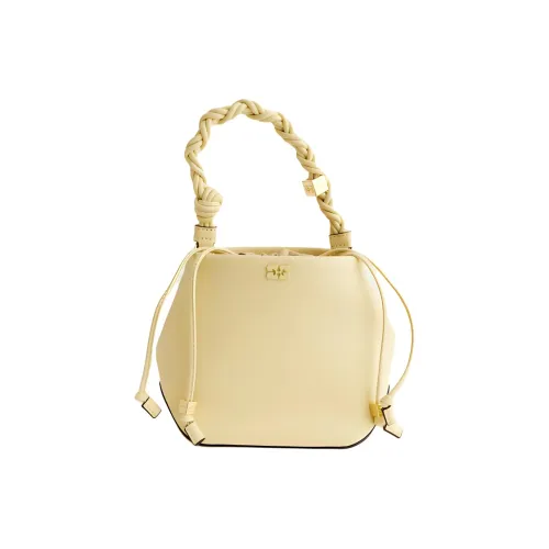 GANNI Recycled Leather With Polyurethane And Polyester Bucket Bag Handbag Women's Beige