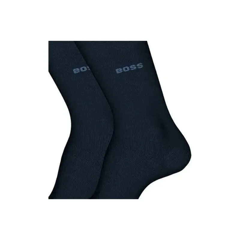 HUGO BOSS Mid Calf Socks Men's 2 Pack Marine Blue-3