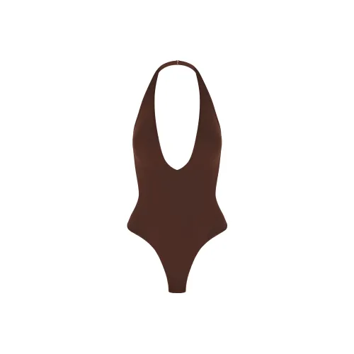 SKIMS SEAMLESS SCULPT DEEP PLUNGE THONG BODYSUIT Bodysuits Women's COCOA/Cocoa
