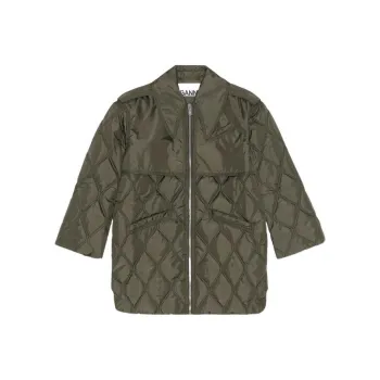 GANNI Quilt Midi Jacket 'Kalamata'