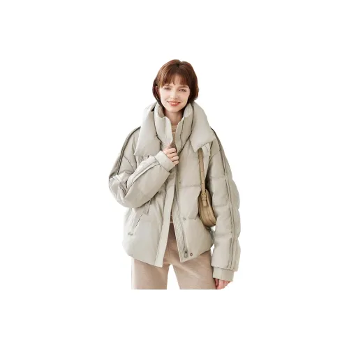 NAWAIN 베이지 여성 다운 재킷