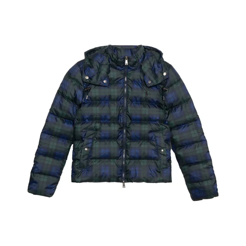 Polo Ralph Lauren Down Jacket Women's Blue Green Plaid-0