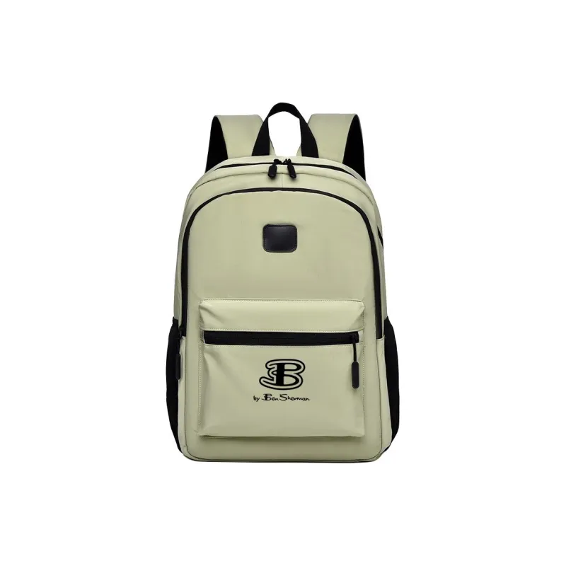 BEN SHERMAN Nylon Backpack Unisex Avocado Green/Gray/Light Gray-0