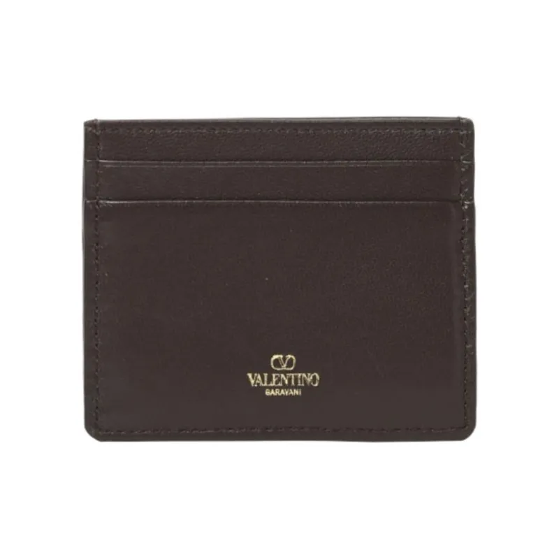 Valentino Fabric Card Holder Unisex Beige & Black-2