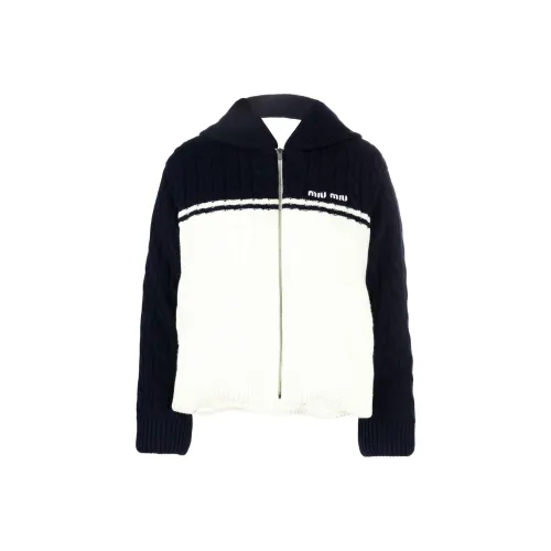 MIU MIU SS22 Down Jacket Coat Women's Black White